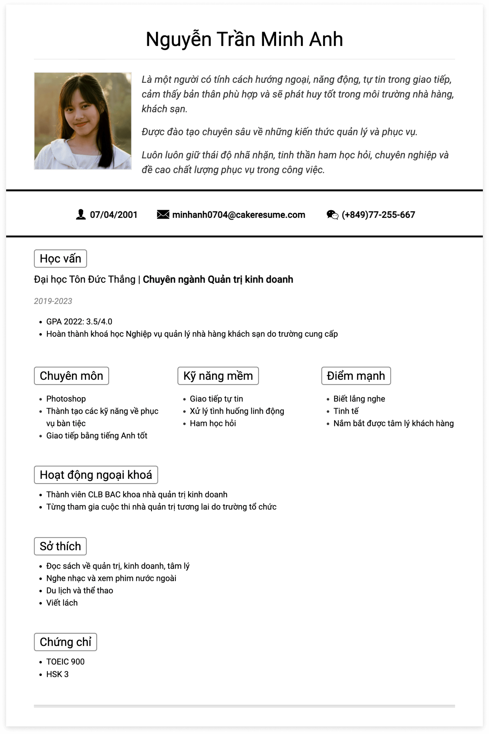 Cách viết cv cho sinh viên part time chuyên nghiệp, nhanh nhận offer