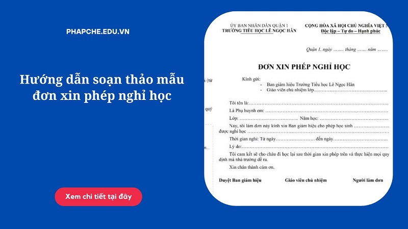 Giấy xin phép nghỉ học sinh viên, mẫu Đơn xin nghỉ học cho sinh viên