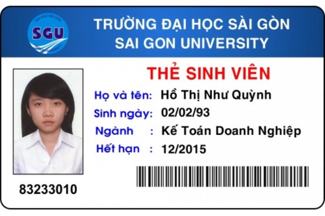 Tạo the sinh viên online cho sinh viên, làm thẻ sinh viên